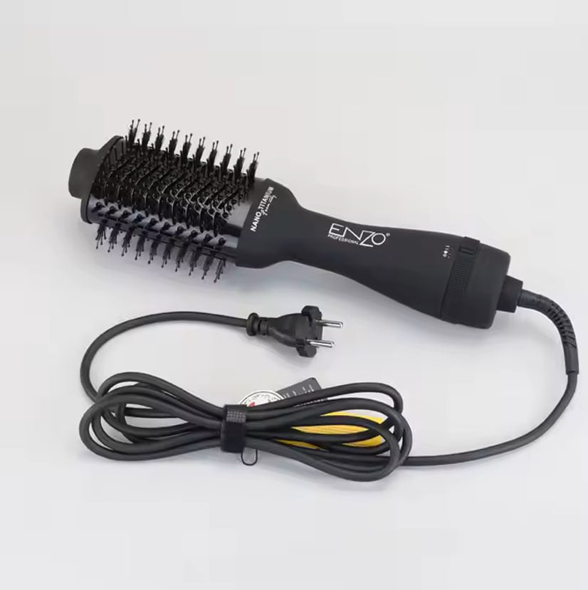 Brosse Soufflante ENZO Italianne® Nano Titanium (1500 Watt) Noir 3-en-1 – Volume & Brillance Instantanés