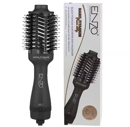 Brosse Soufflante ENZO Italianne® Nano Titanium (1500 Watt) Noir 3-en-1 – Volume & Brillance Instantanés